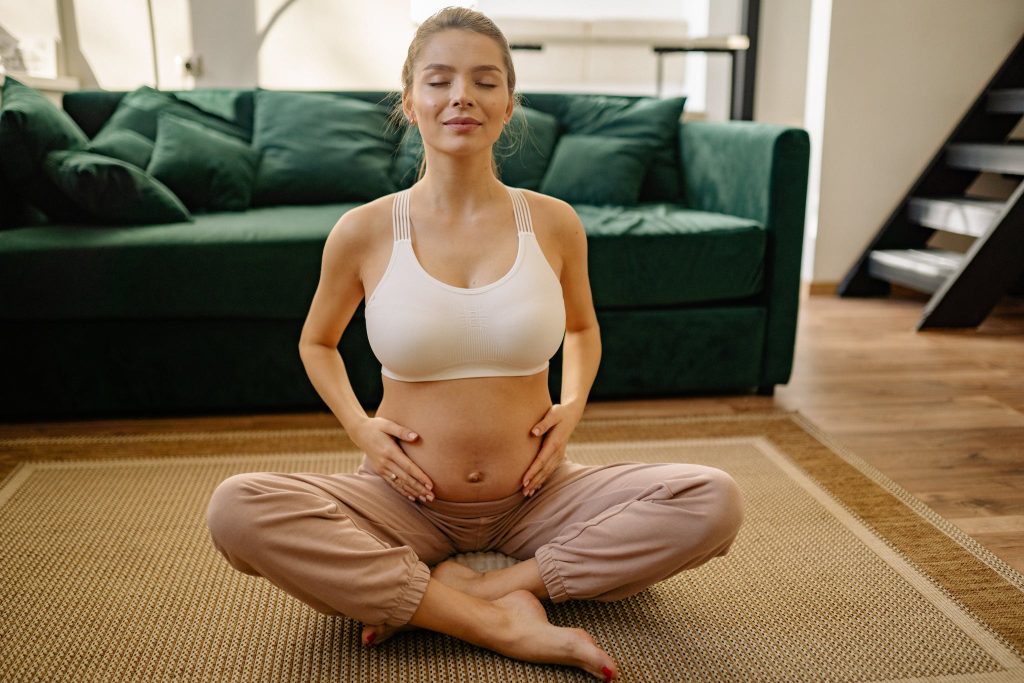 A Pregnant Woman Meditating